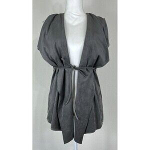 Katherine Barclay Montreal Dark Gray Faux Suede Vest Size Medium